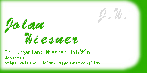 jolan wiesner business card